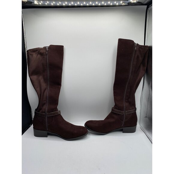 Karen Scott Women's Chocolate Micro Stanell Buckled Boots Size 5-12 Defected - Picture 2 of 5